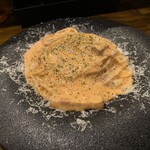 MILLE FIORI - ベーコンのカルボナーラ　トマトソース（￥1500）