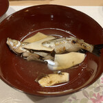 うを徳 - 厚岸ししゃもの幽庵焼きと岩手の松茸のお椀