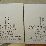 リストランテ パドリーノ・デル・ショーザン - 食券