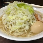 2012/11/26　大ラーメン　味つけ玉子　ヤサイ　ニンニク　はらきつい