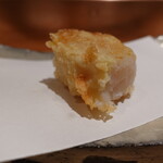 にい留 - 帆立を開いてしっかり目に揚げる