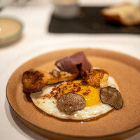 ラ・ブランシュ - 2021.10 軍鶏の有精卵 炙った松茸 オータムトリュフ 鴨の自家製生ハム