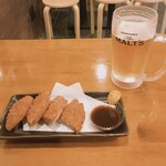 北の庄や - ハムカツ/生ビール