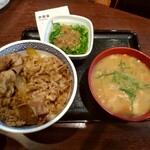 Yoshinoya - 『青ねぎ塩牛丼（並）･［汁だく］』と『とん汁』