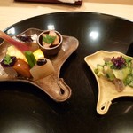 日本料理　百屋 - 八寸（イチョウの皿が季節ですね～）