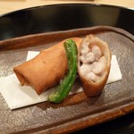 日本料理　百屋 - 揚げ物（タラの白子春巻き）