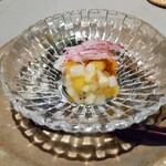 警固 ふるや - 北海道ズワイガニ、梨柿りんごの出汁ジュレ