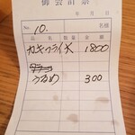 定食 美松 - 伝票。