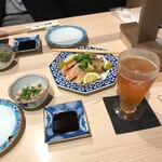 もつ鍋 やましょう - 地鶏のたたき、ビール