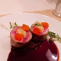 フランス料理 タンモア - ⚫肉料理
                    「親子丼ーリゾットを詰めた埼玉県産ウズラ、赤ワインソースー」