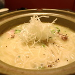 Shoudoshima Daigi - 鶏そうめん に白髪葱をのせて