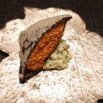 伯雲 - 雲丹の磯辺揚げと京都の紫ずきん