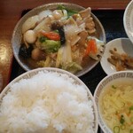 錦海楼 - 八宝菜＆酢豚セット(ご飯大盛り)