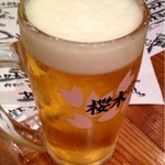 桜木町活魚センター - 生ビール(中) ¥500