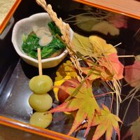 池袋 寿司 個室 空 - 【きのことほうれん草の御浸し・銀杏・栗の渋皮煮】