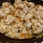 馳走 啐啄一十  - ⑰新イクラ(北海道産)と雲子(真鱈の白子、北海道根室産)のご飯
      新イクラは生臭さ皆無、卵の膜が軟らかくも弾力があり、円やかなコクを存分に楽しめます
      たっぷり載った炭火焼き雲子も圧巻！