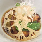 さとう - 付きだし（蓮根にネギふわっとこんもり。）