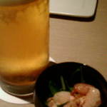 KICHIRI 渋谷 - 生ビールとお通し（海老めんたいマヨ）