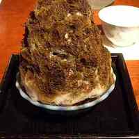 よろにく - ほうじ茶のかき氷　見た目悪いが、アフター焼肉にあう