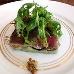 キノシタ - 【'12/11/25撮影】デジュネ 1900円 のカツオの瞬間燻製とアボカドのサラダ