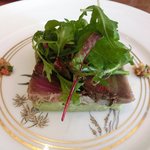 キノシタ - 【'12/11/25撮影】デジュネ 1900円 のカツオの瞬間燻製とアボカドのサラダ