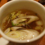 裏参道牛肉店 - ネギスープ