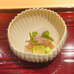 銀座 しのはら - 玄界灘クエ、油遠し車海老、お造り