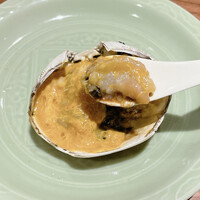 桃仙閣 東京 - 上海蟹の紹興酒漬け：蟹の身はやや透明感ある