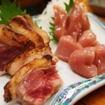 川栄 - ホロホロ鳥 合わせ盛り（お刺身とたたきの盛り合わせ）