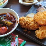 Supa Ando Gorufu Rizoto Kuji - 鶏シチュー、串揚げ