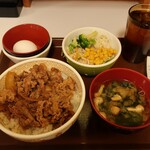 すき家 - 牛丼(並盛)ランチセット 500円