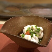 鮨 そえ島 - ◆鱈の白子様・・私が｢白子様」好きなのをご存じですので、用意してくださったようです。そのお気持ちが嬉しい。 ポン酢の味わいもよく、白子様もクリーミーで嬉しく美味しい。