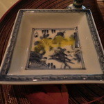 金田中 草 - 永楽・染付角皿