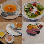 LIBER HOTEL - 炭火焼ステーキランチ(パンプキンスープ、サラダ、パン付)