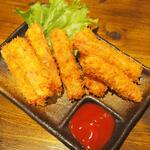 卓 - つまみハムカツその２