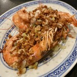 菜の花  - 赤海老のガーリック炒め