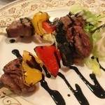 Traum - 牛肉銀串焼きバルサミコソース♪レアな感じの焼き上がり方でした♪