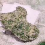 鳥匠 いし井 - 鶏胸肉磯辺揚げ→食感も香りも最高でした。もう一枚いただきたかったほど。