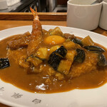 カレー専門店 白銀亭  - とんかつカレー・エビ・茄子・全卵トッピング