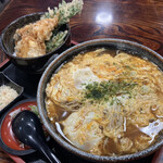 Sarashina Soba Isogiri - たら天丼かけセット860円＋たまごとじ100円