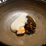 味あら井 - 「胡瓜と天然車エビとシメジ」