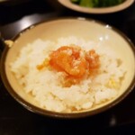 雁木亭 - タラの子麹漬けには白飯