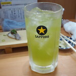 赤酢 謹賀 - 玉露入り高級緑茶ハイ 特大ジョッキ：390円