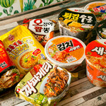 한국 음식 메뉴 라면 라면 각종