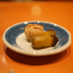 日本料理 たかむら - モンブランと茄子の甘煮