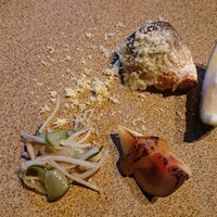 アシェット・ド・マコ - カマスに削った栗、えのきときゅうりの酢の物、いちじく田楽