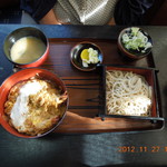 黄金比そば食堂 あつぎ長寿庵 - 天丼＋もりそば