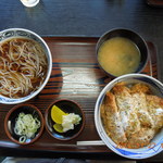 黄金比そば食堂 あつぎ長寿庵 - カツ丼＋かけそば