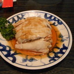 陳麻婆豆腐 - 蒸し鶏のジンジャーソース（６３０円）