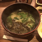 日々魚数寄 東木 - お味噌汁２杯目は岩ノリ入り。